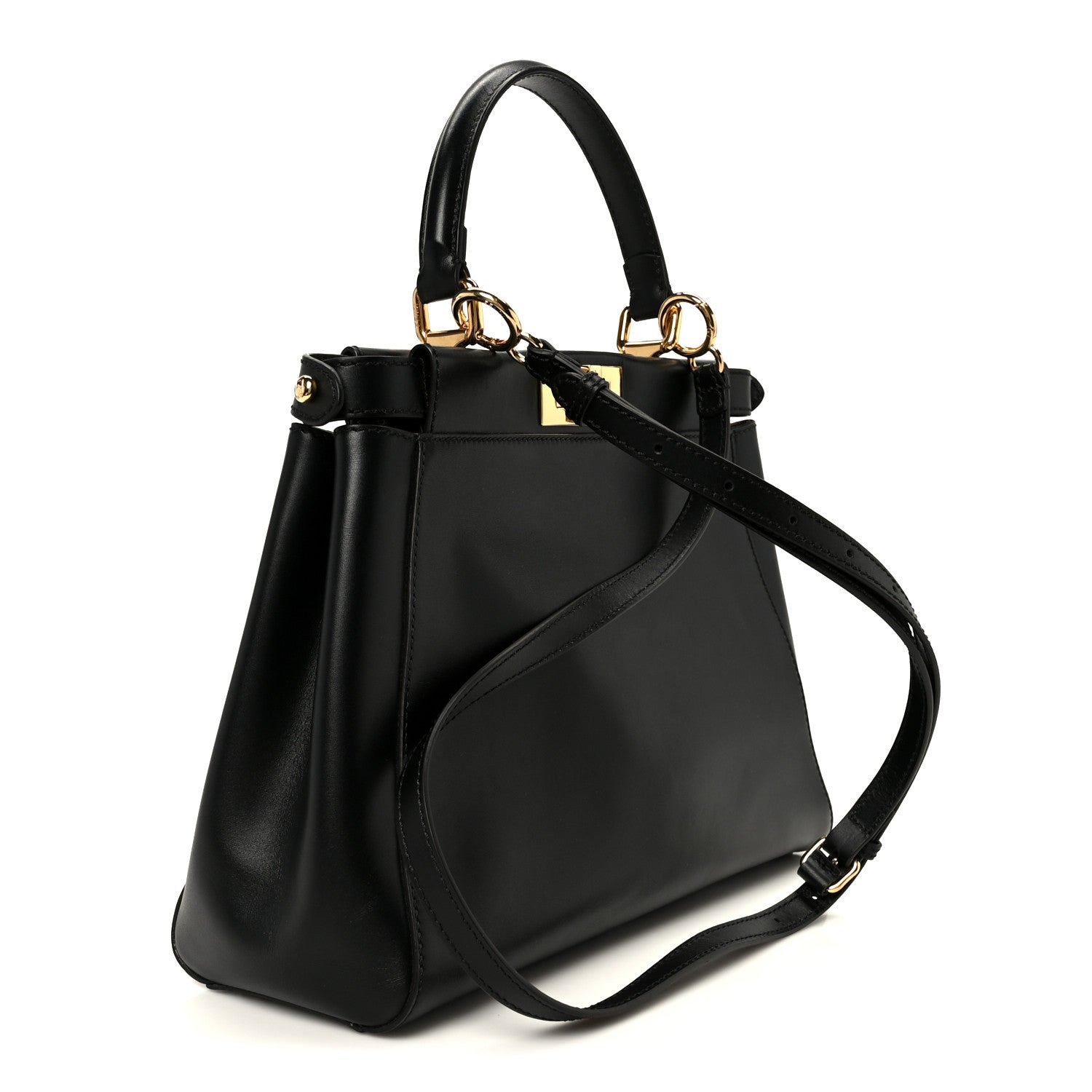 Vitello Morgan Fabric Jacquard Pequin Medium Peekaboo Iconic Satchel Black Tobacco