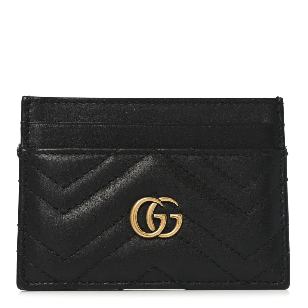 Calfskin Matelasse GG Marmont  Holder Black