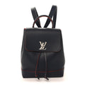 Soft Calfskin Lockme Backpack Marine Rouge