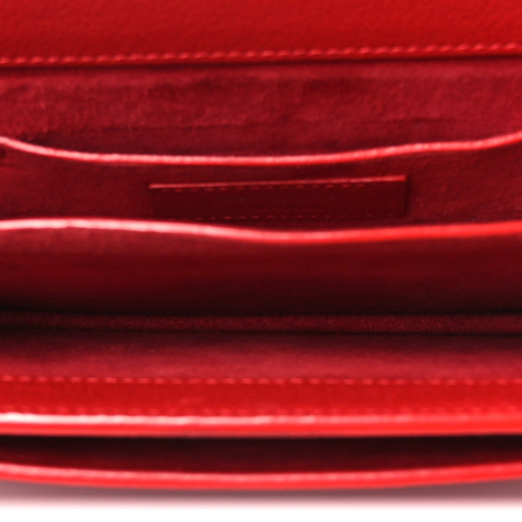 Grained Calfskin Medium Monogram Sunset Satchel Red
