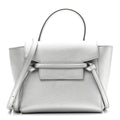 Laminated Calfskin Nano Belt Bag Silver