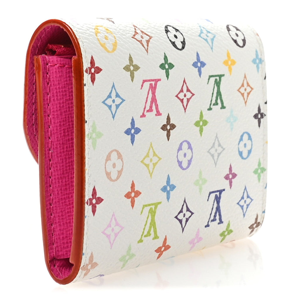 LV X TM Monogram Multicolor Rosalie Coin Purse White Kawaii Pink