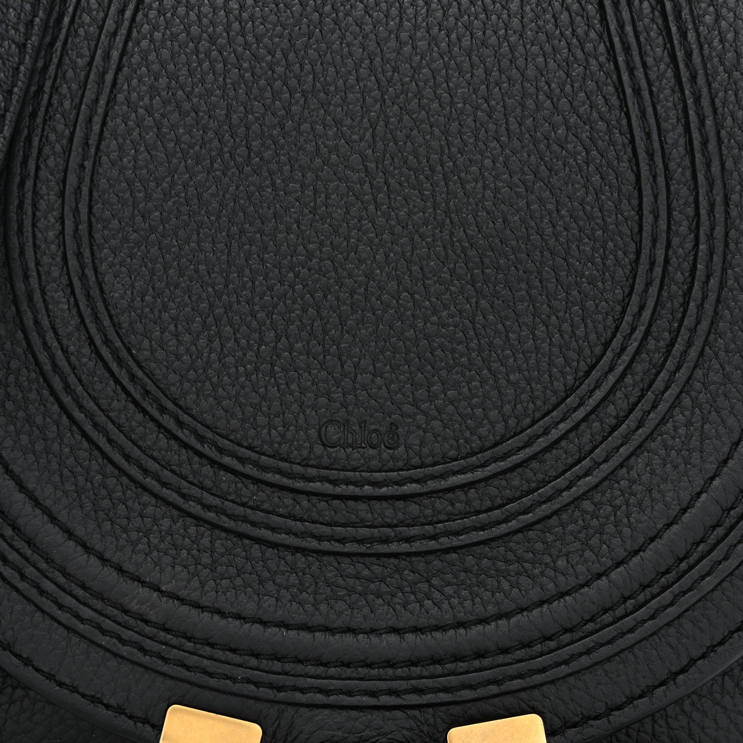 Grained Calfskin Small Marcie Saddle Bag Black