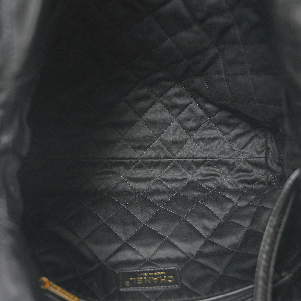 Shiny Calfskin Quilted Small Chanel 22 Black