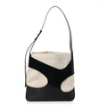 Calfskin Cut Out Large Shoulder Bag Black Natural