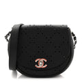 Caviar Perforated Messenger Bag Black
