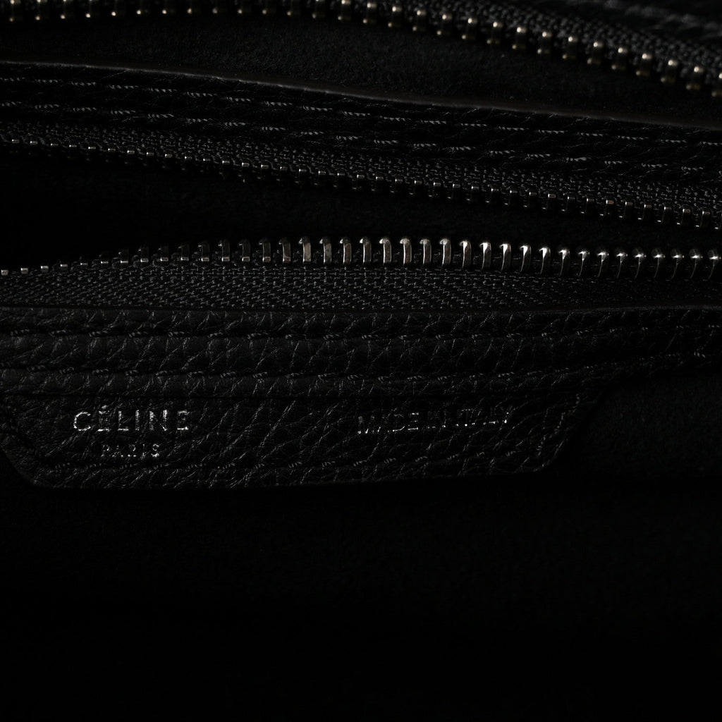 Drummed Calfskin Mini Luggage Black
