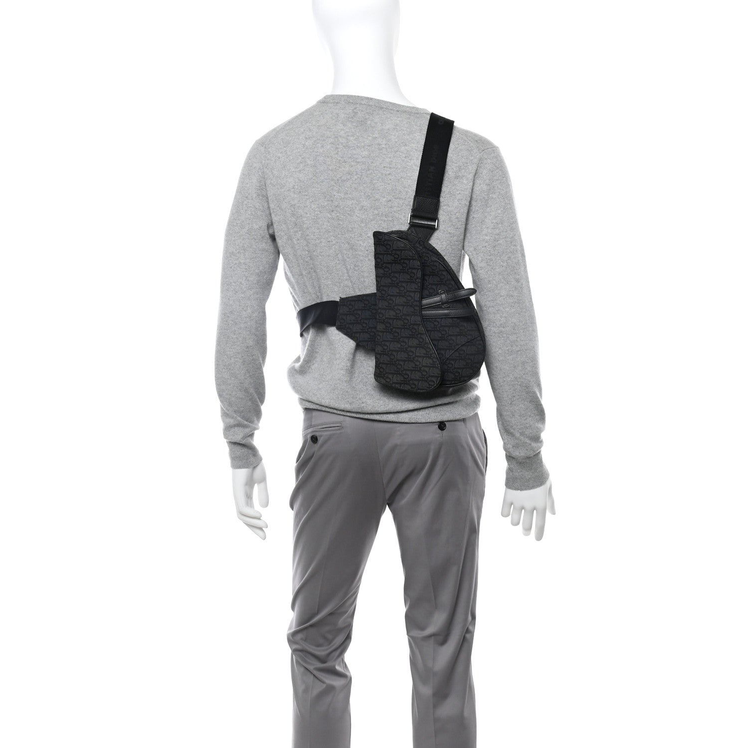 Oblique Mens Saddle Bag Black