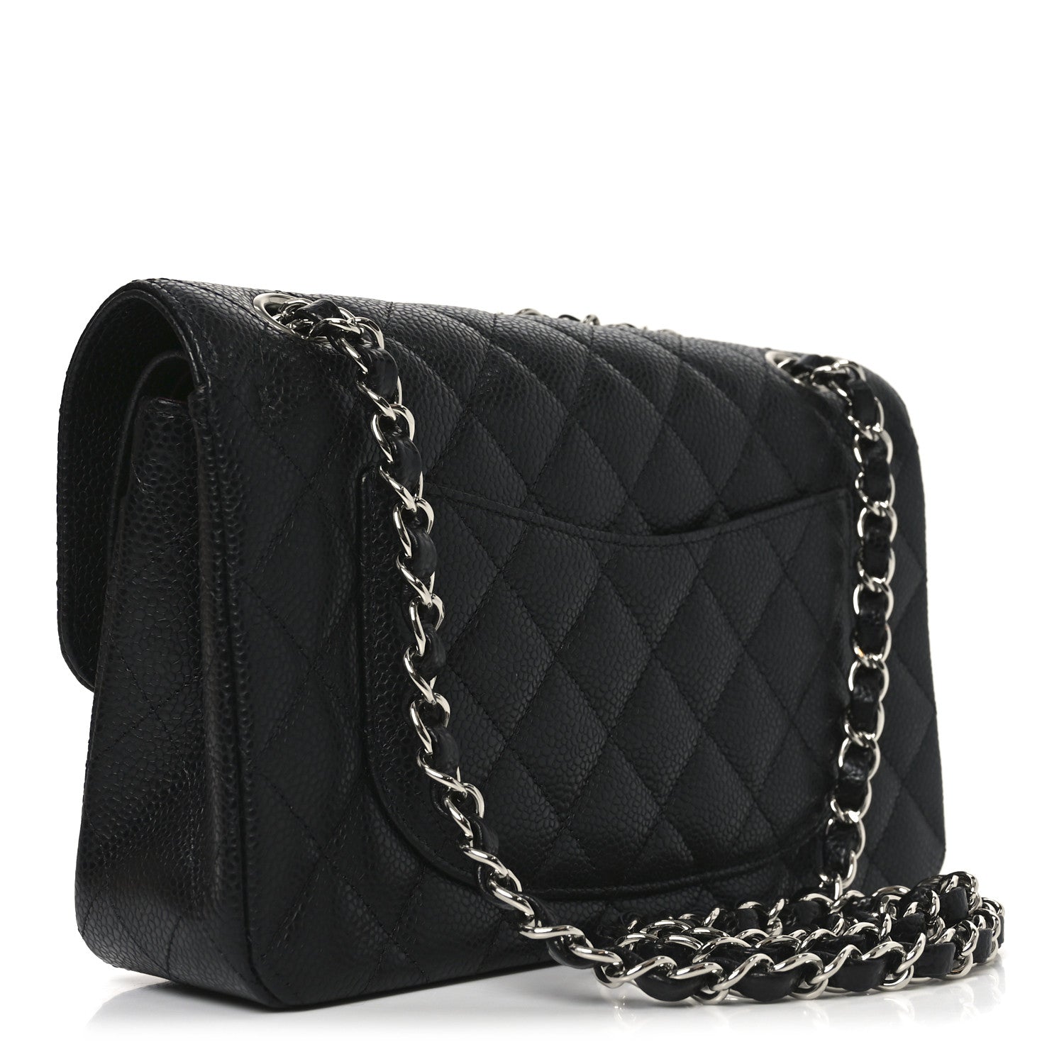 Caviar Quilted Small Double Flap Black