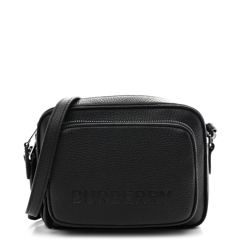 Grained Calfskin Small Camera Bag Black