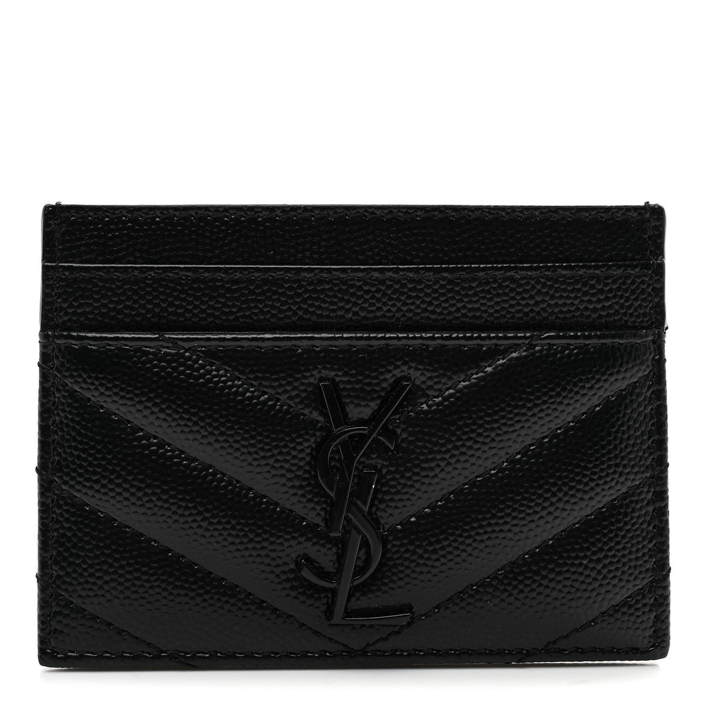 Grain De Poudre Matelasse Chevron Monochrome Monogram Credit  Case Black