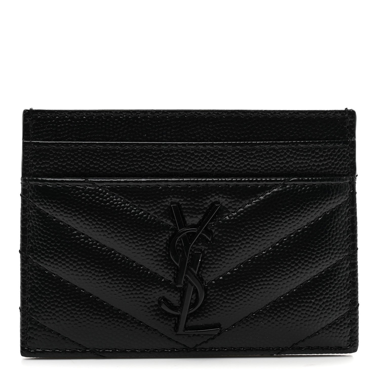 Grain De Poudre Matelasse Chevron Monochrome Monogram Credit  Case Black