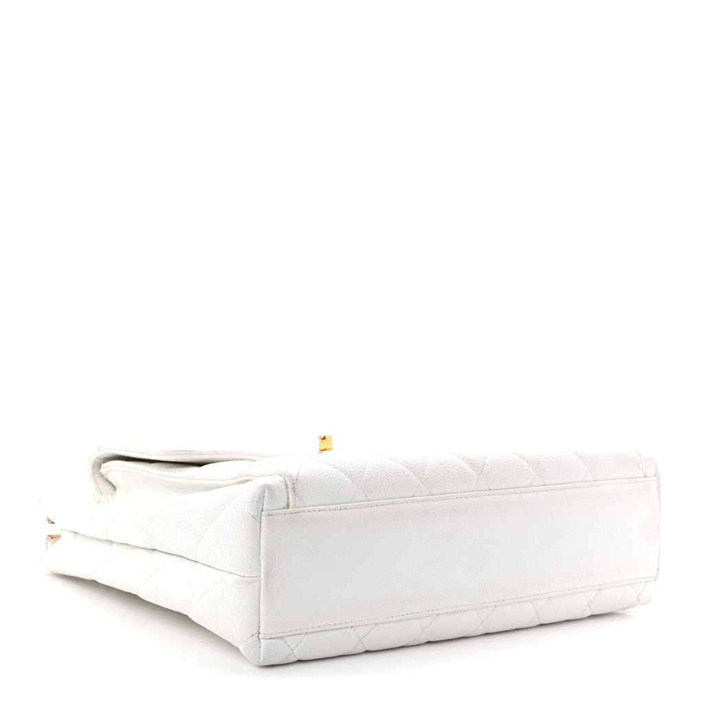 Caviar CC Shoulder Bag White