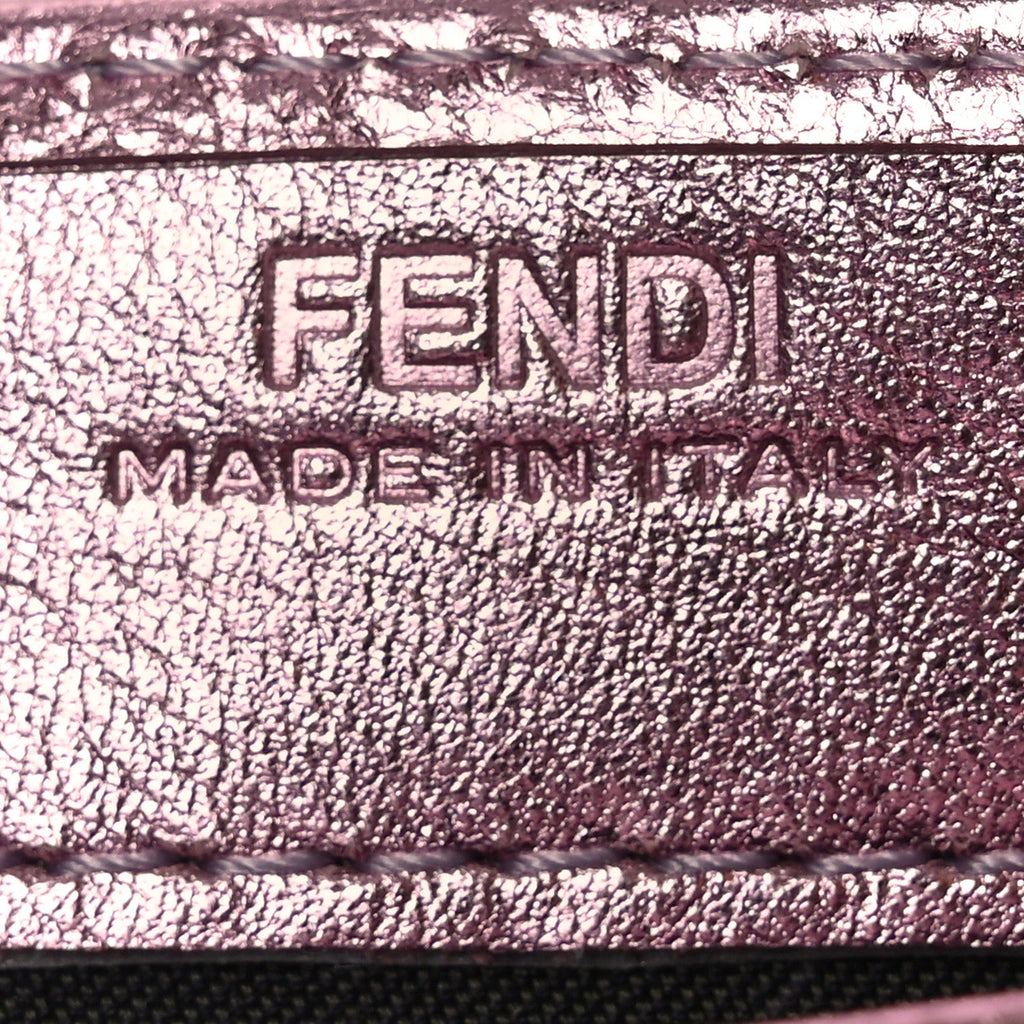 Vitello Catalan Mirror FF 1974 Embossed Continental Wallet on Chain Rosa