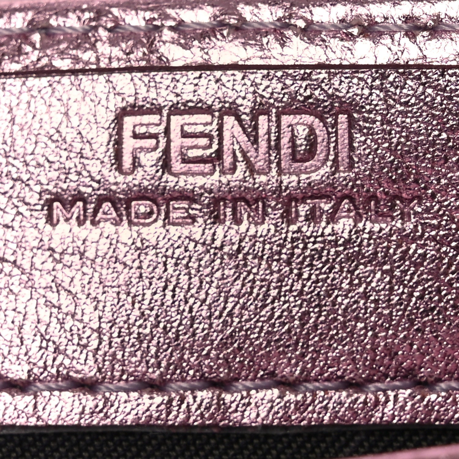 Vitello Catalan Mirror FF 1974 Embossed Continental Wallet on Chain Rosa