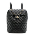 Calfskin Quilted Small Urban Spirit Backpack Black