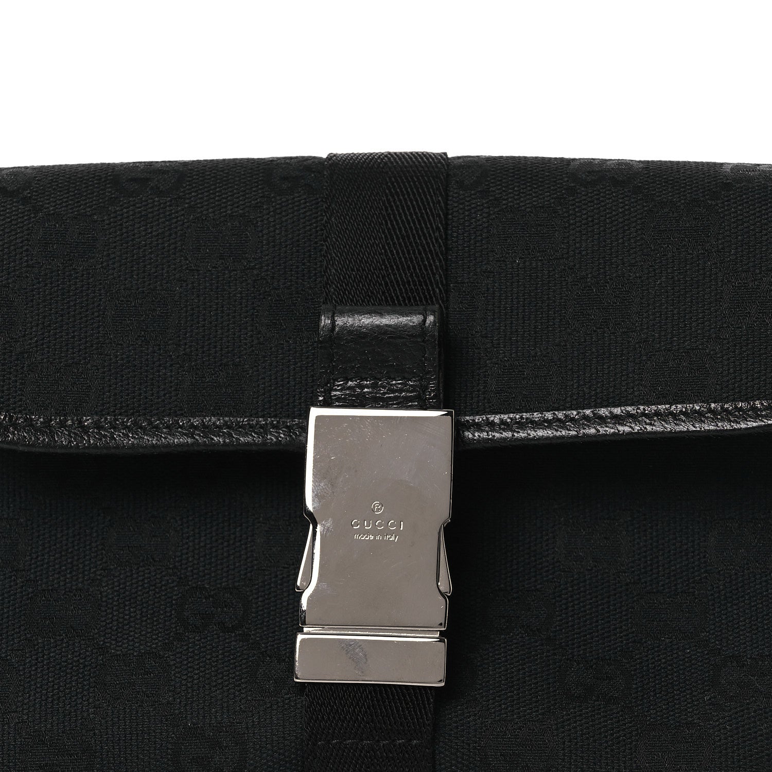 GG Monogram Web Buckle Belt Bag Black