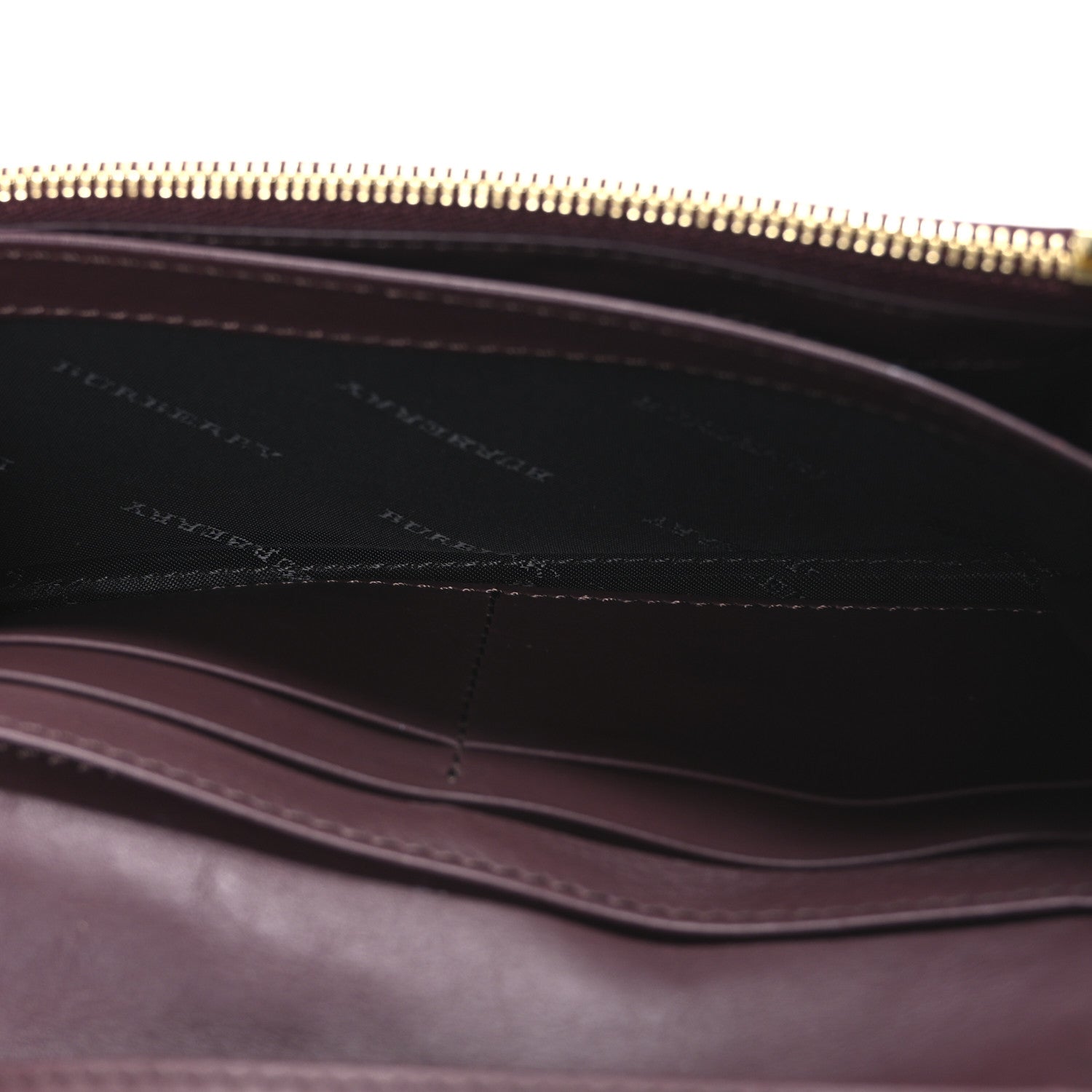 Grainy Calfskin House Check Continental Wallet Mahogany Red