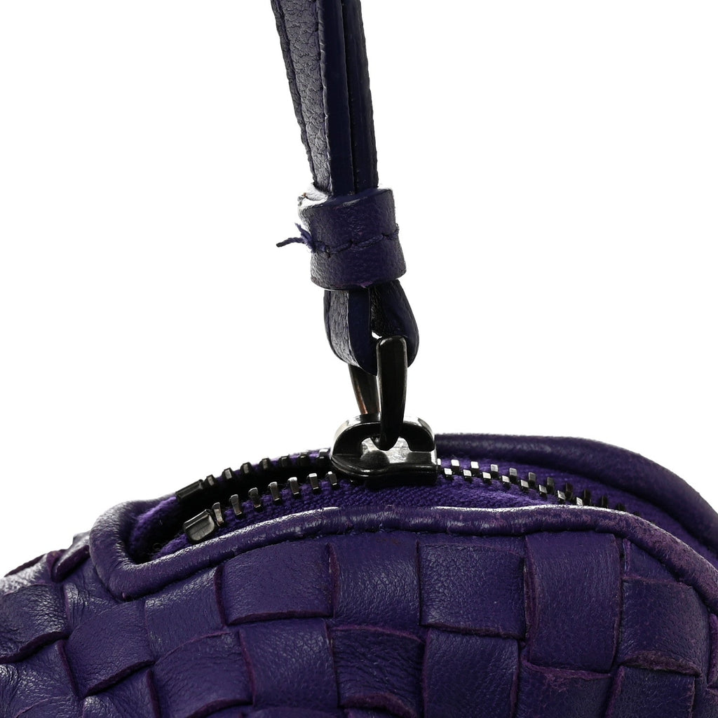 Nappa Intrecciato Cosmetic Wristlet Purple