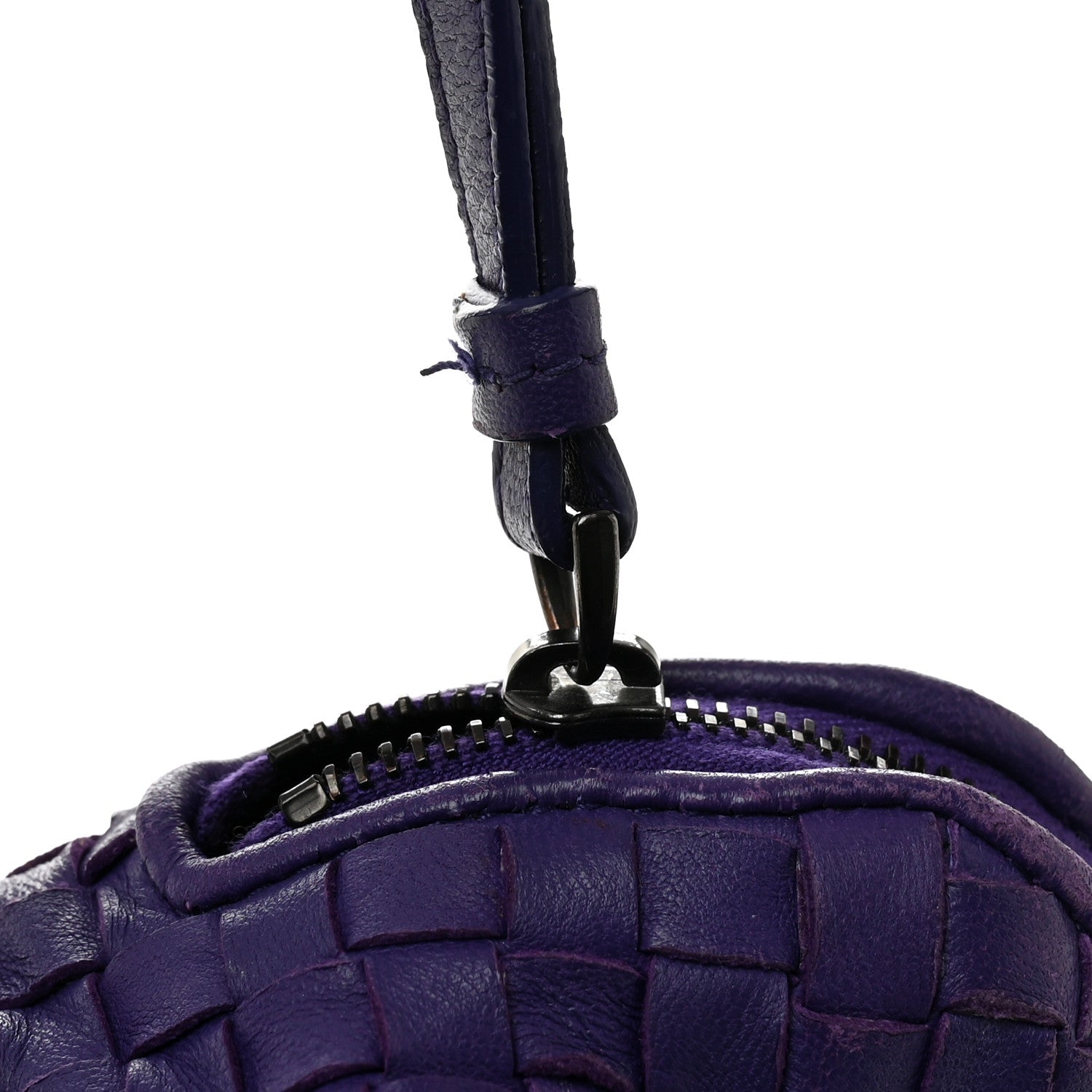 Nappa Intrecciato Cosmetic Wristlet Purple