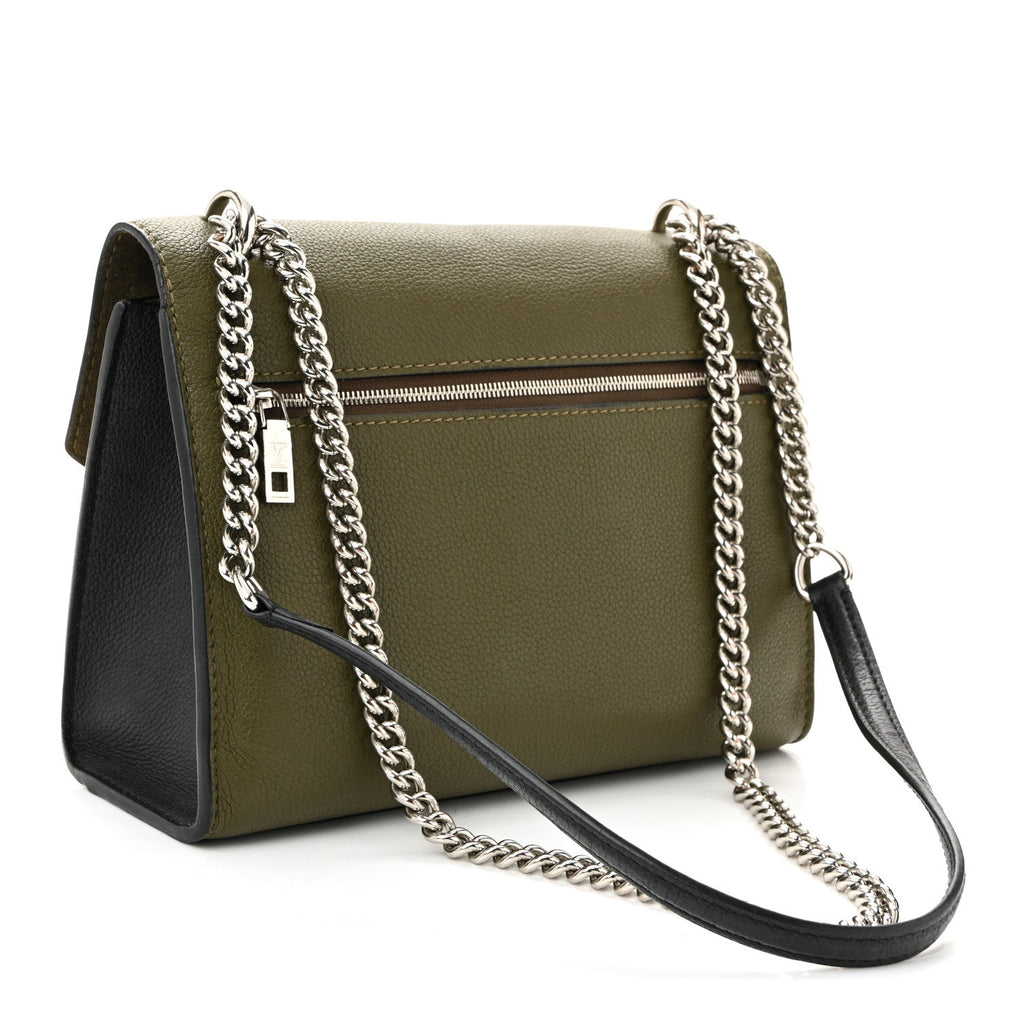 Soft Calfskin Mylockme Chain Bag BB Smokey Brown Green