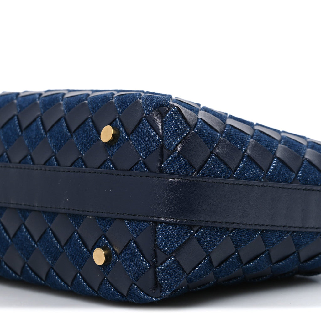 Nappa Denim Intrecciato Mini Wallace Abyss Indigo