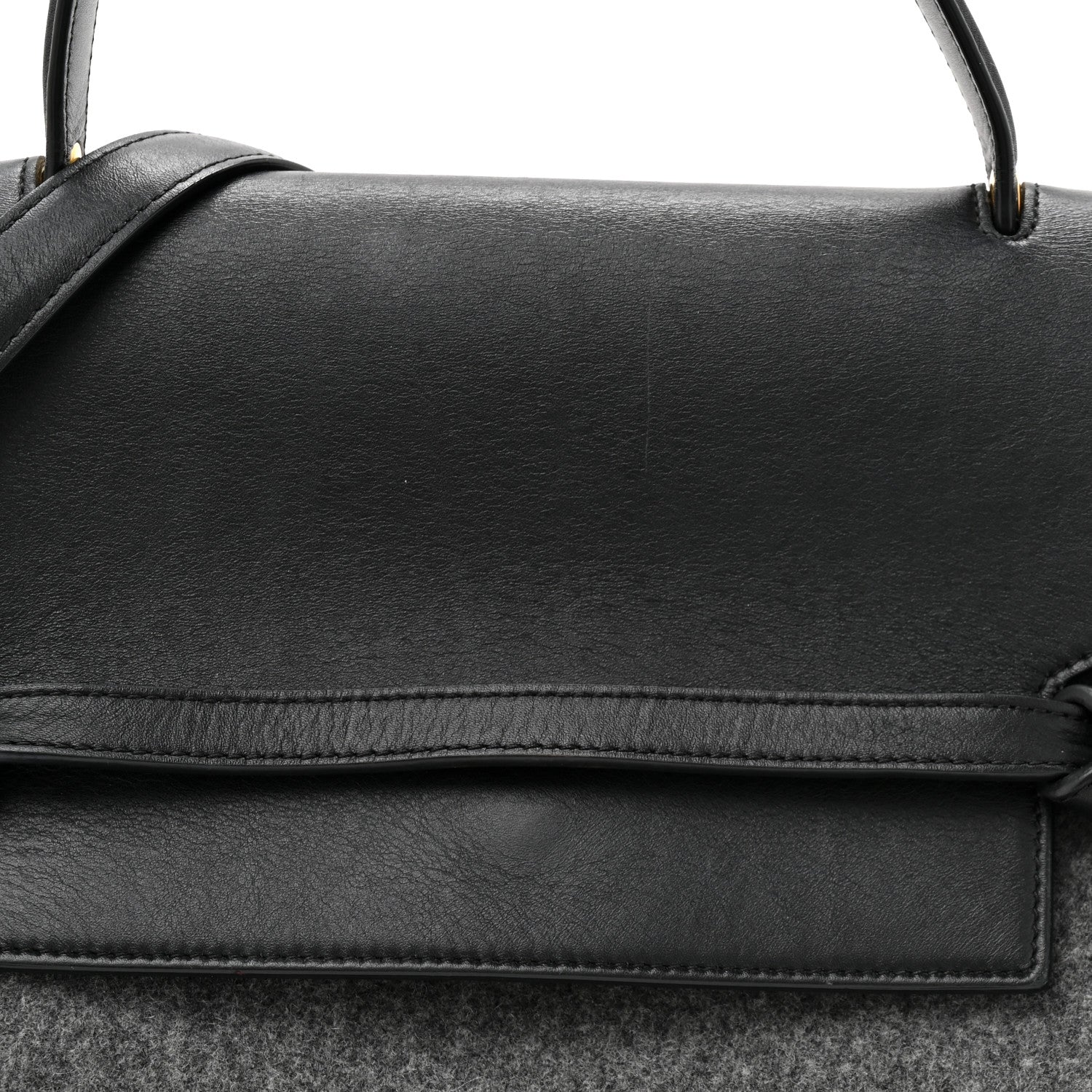 Felt Smooth Calfskin Mini Belt Bag Grey Black