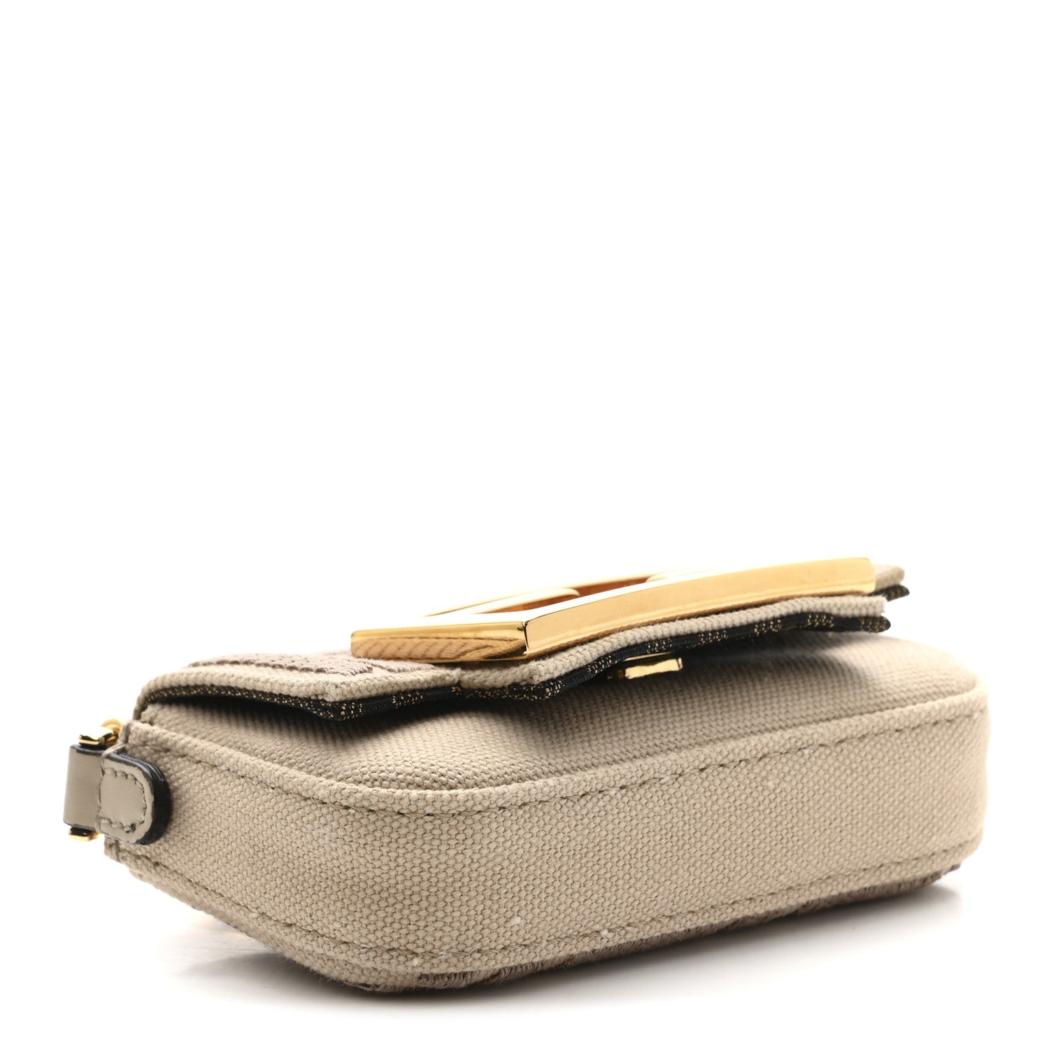 Canvas Vitello King FF Embroidered Nano Maxi Buckle Baguette Charm Nuvola