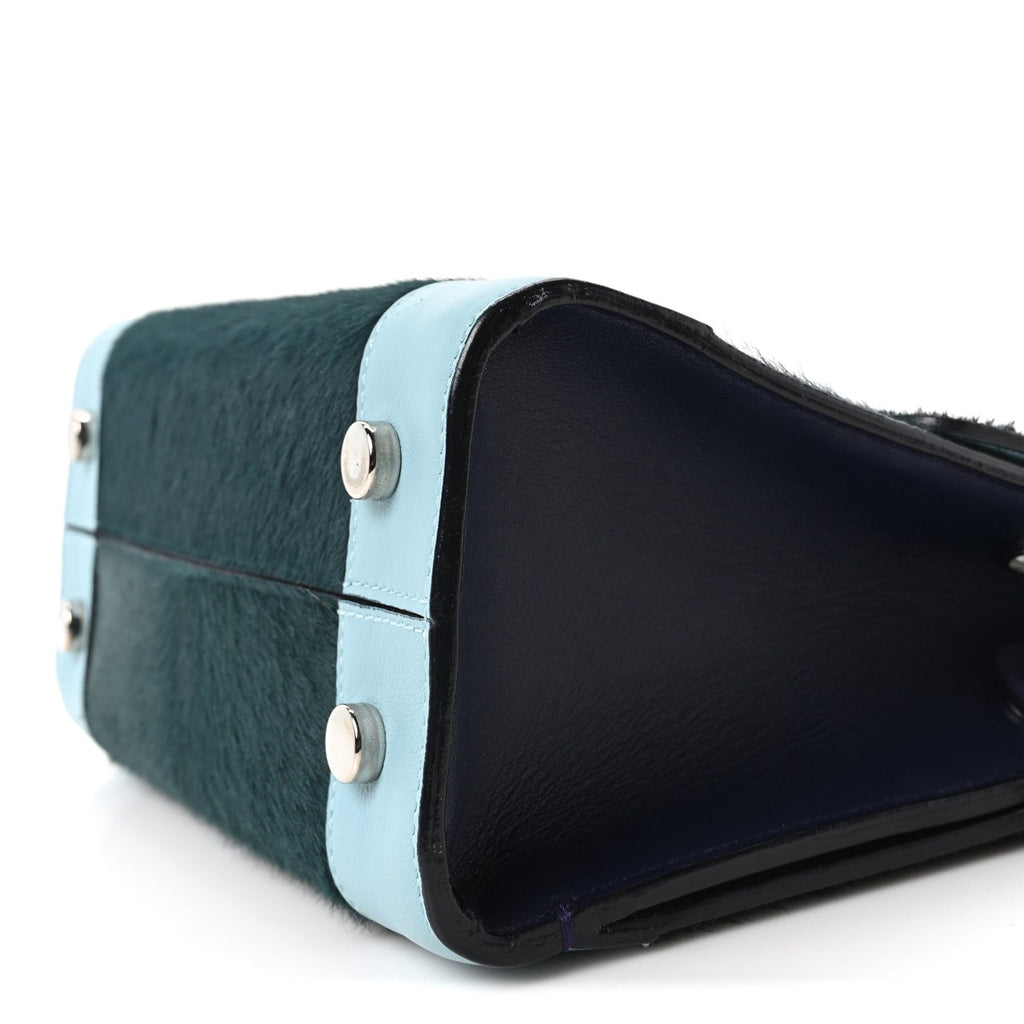 Calf Hair Calfskin Tri-Color Mini Diorever Flap Green