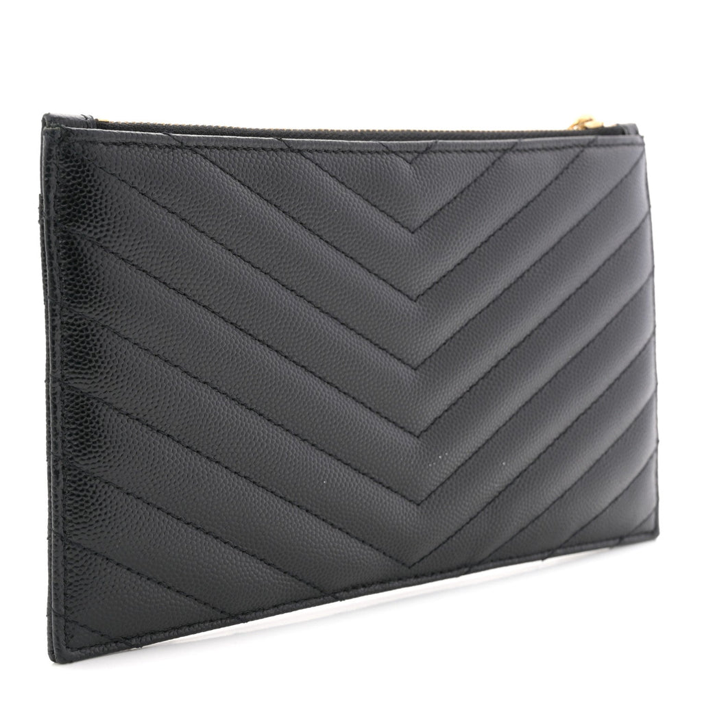 Grain De Poudre Chevron Monogram Bill Pouch Black