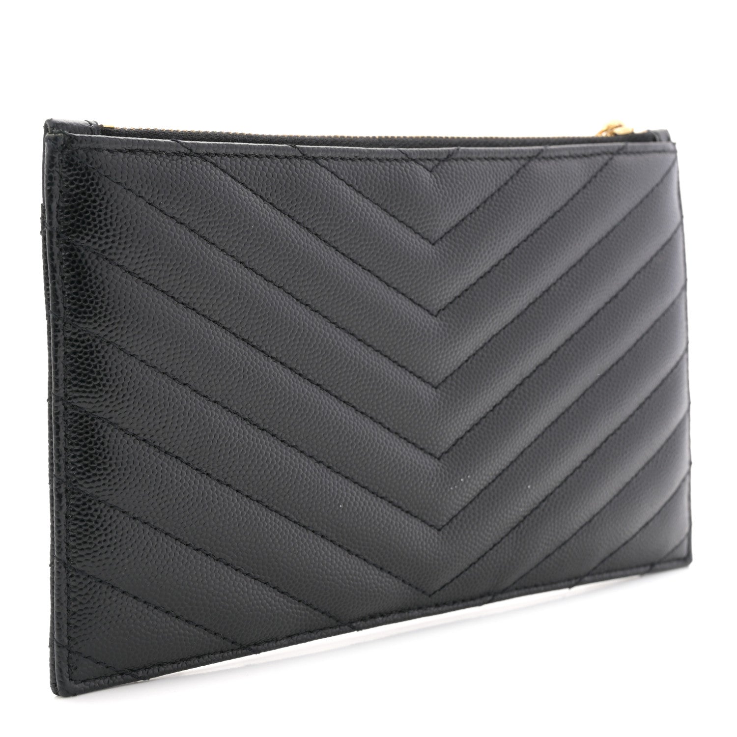 Grain De Poudre Chevron Monogram Bill Pouch Black