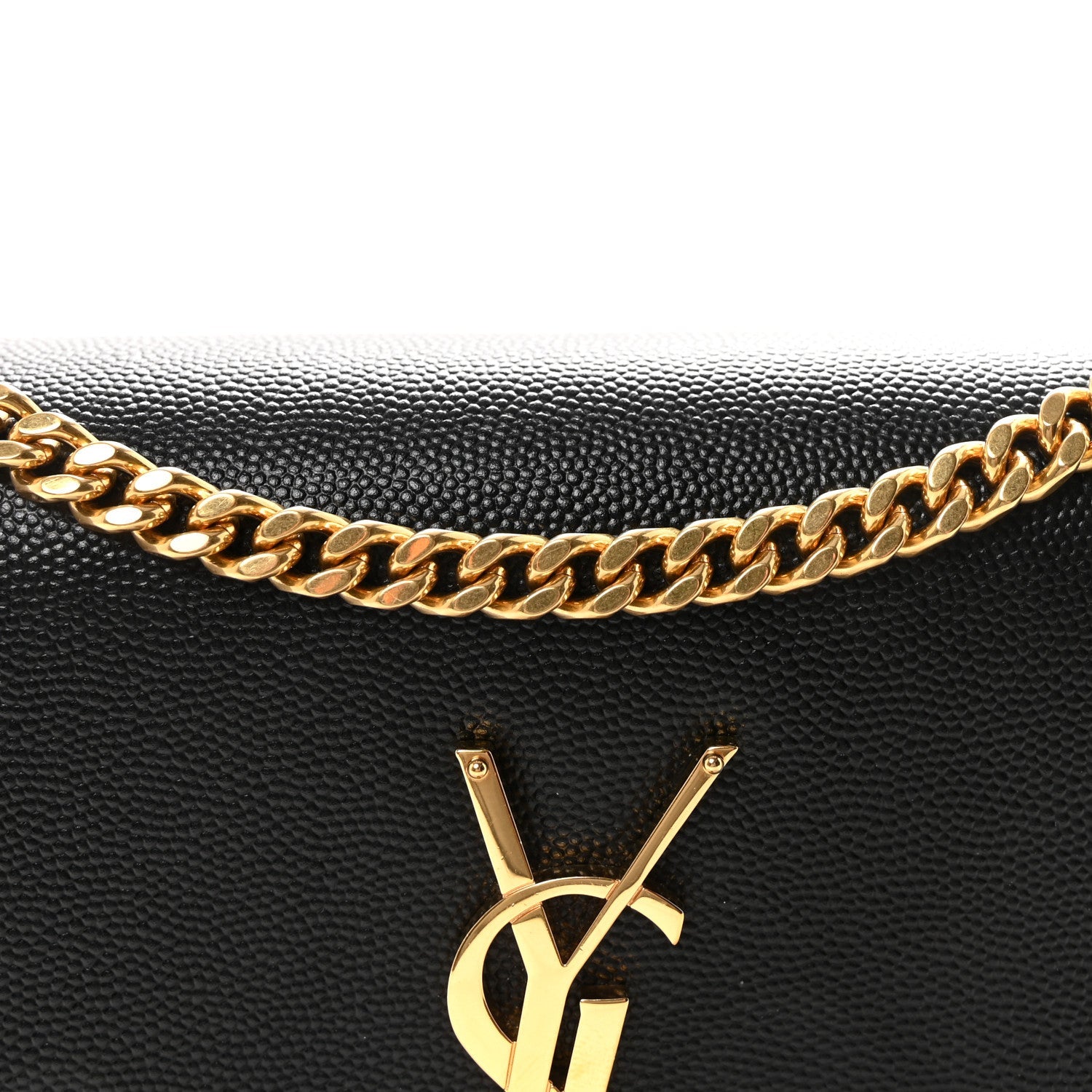 Calfskin Crocodile Embossed Small Classic Monogram Kate Tassel Satchel Black
