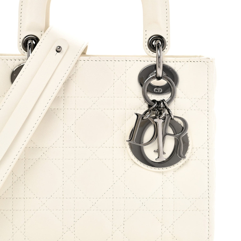 Lambskin Cannage Small My ABCDior Lady Dior White