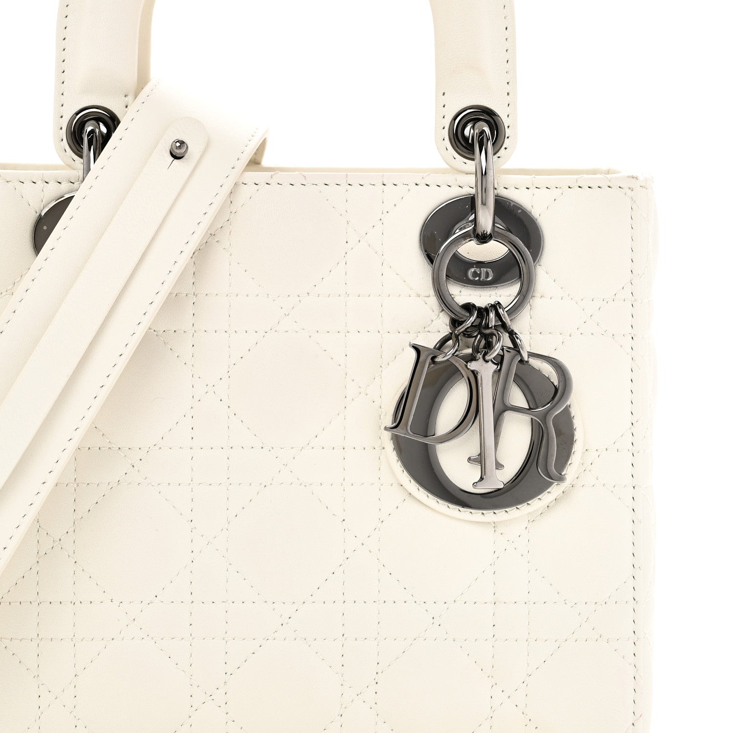 Lambskin Cannage Small My ABCDior Lady Dior White