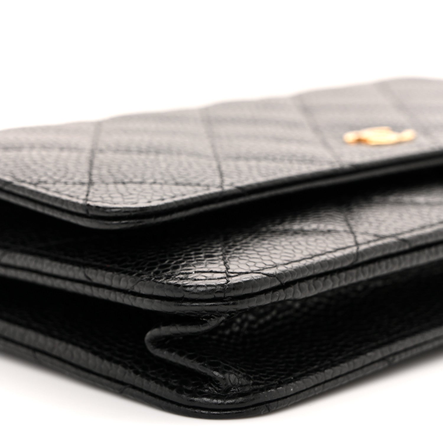 Caviar Quilted Wallet On Chain WOC Black
