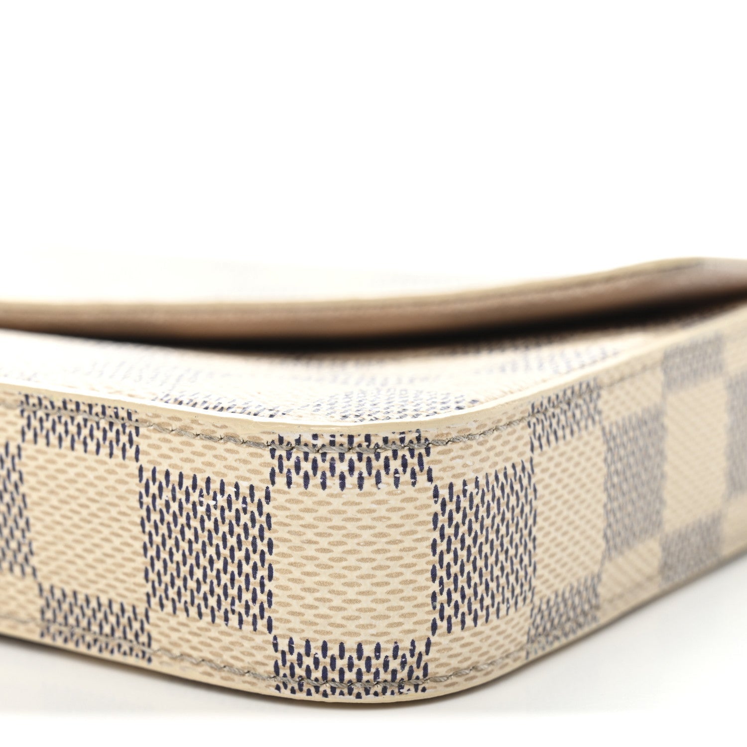 Damier Azur Pochette Felicie Chain Wallet Rose Ballerine