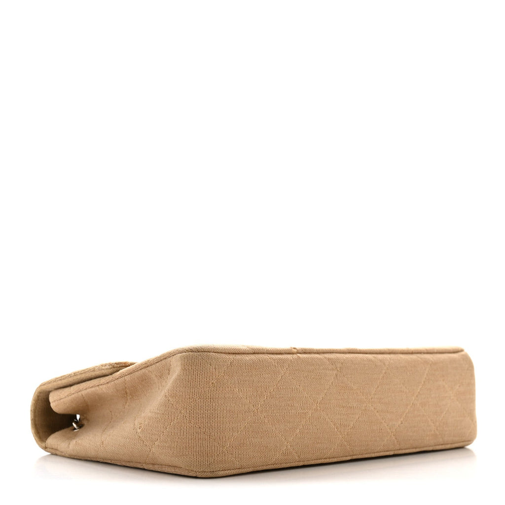 Jersey Quilted Medium Single Flap Beige