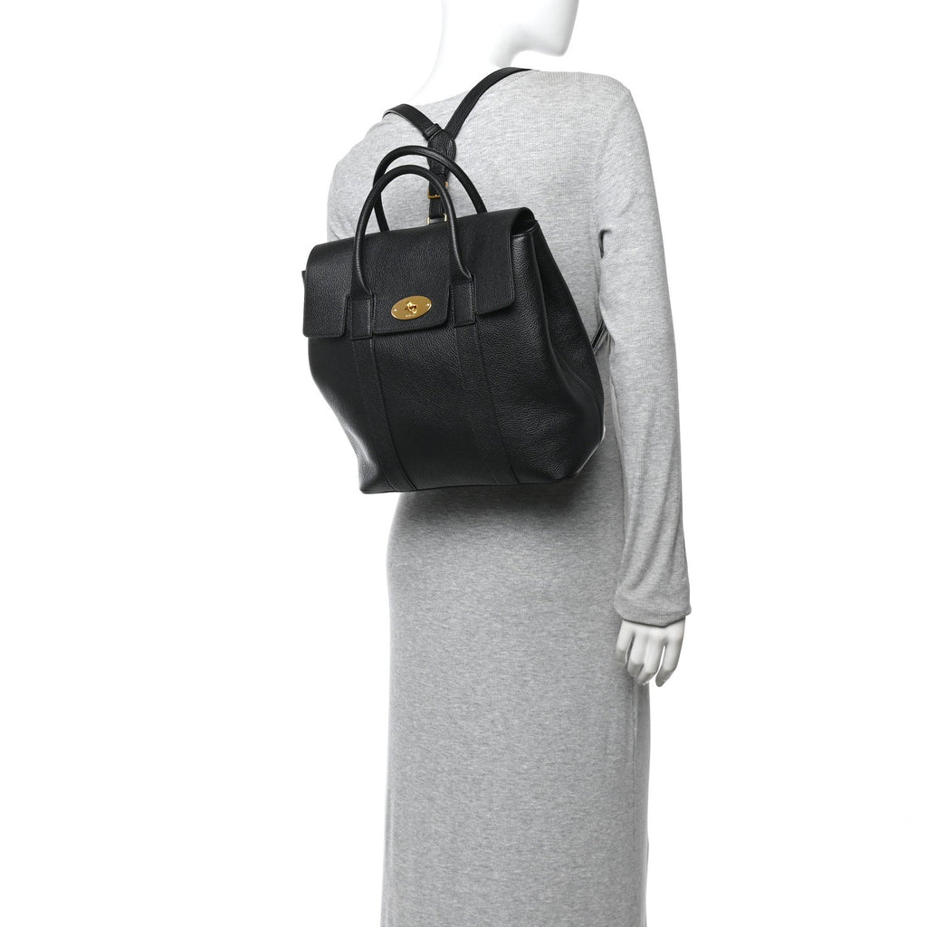 Classic Grain Calfskin Small Bayswater Backpack Black