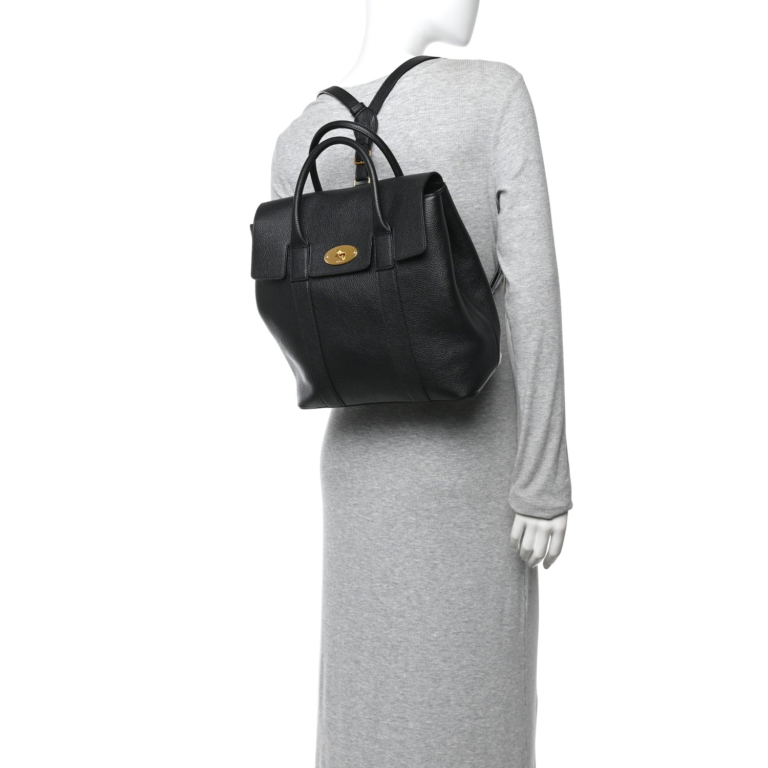 Classic Grain Calfskin Small Bayswater Backpack Black