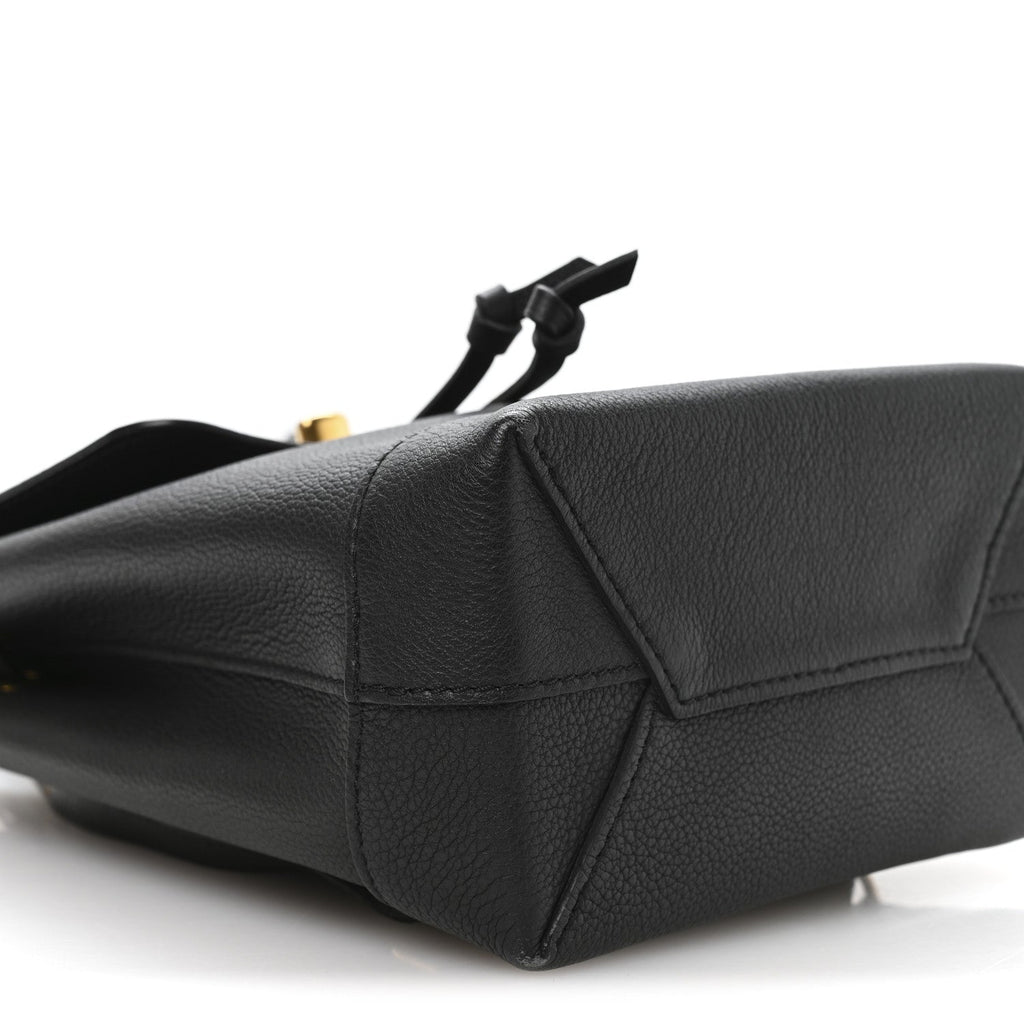 Calfskin Lockme Mini Backpack Black