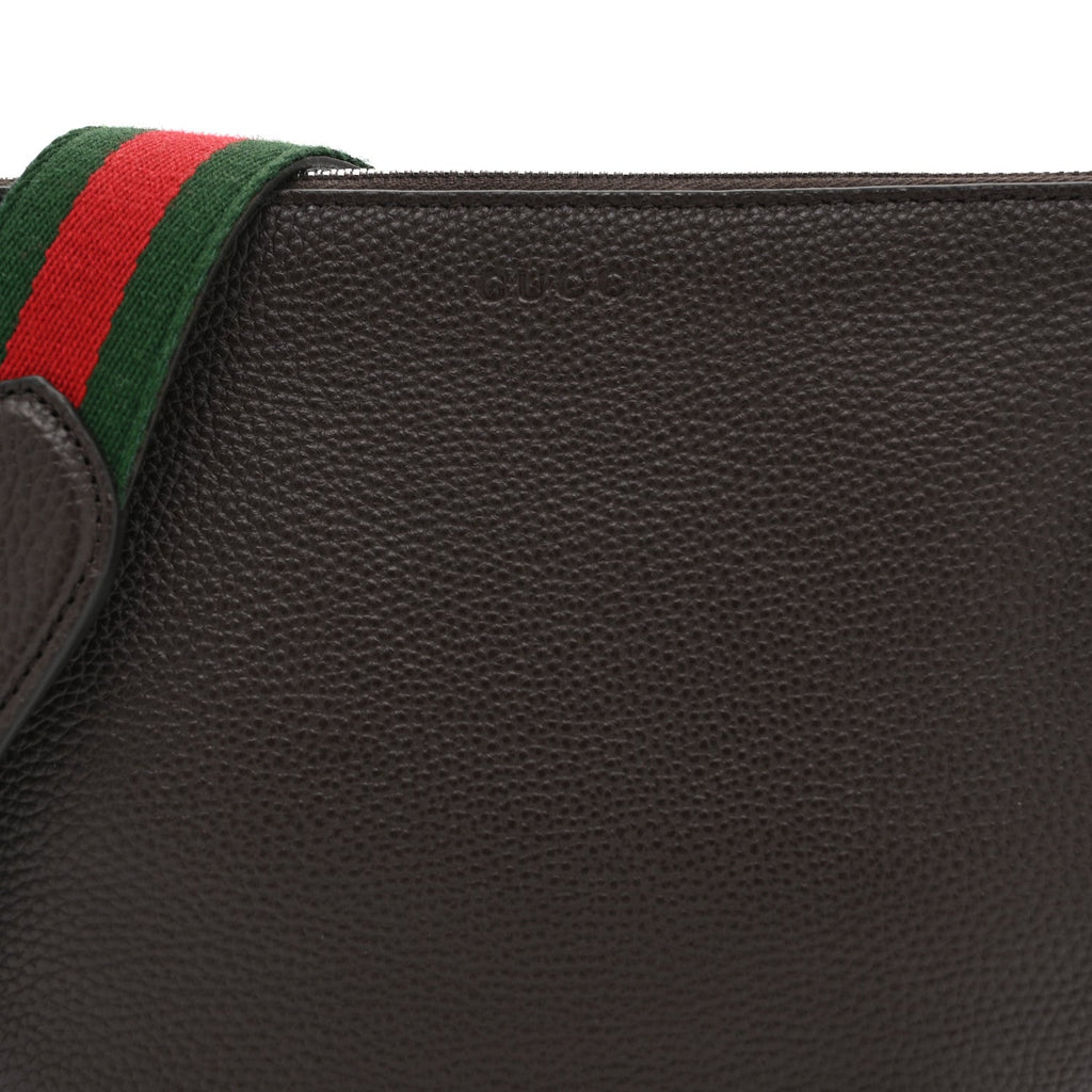 Pebbled Calfskin Mini B Shoudler Bag Dark Brown