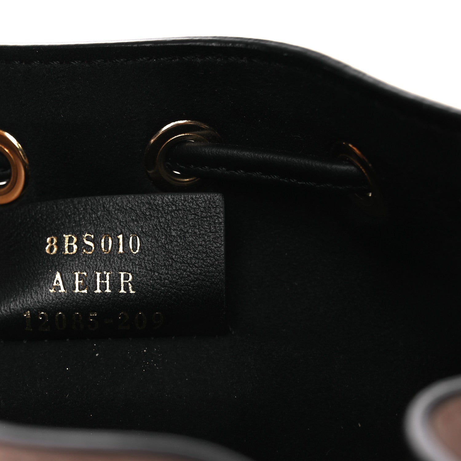 Vitello Fluffy Grace F is Fendi Logo Embossed Mini Mon Tresor Bucket Bag Rosa Quarzo Black