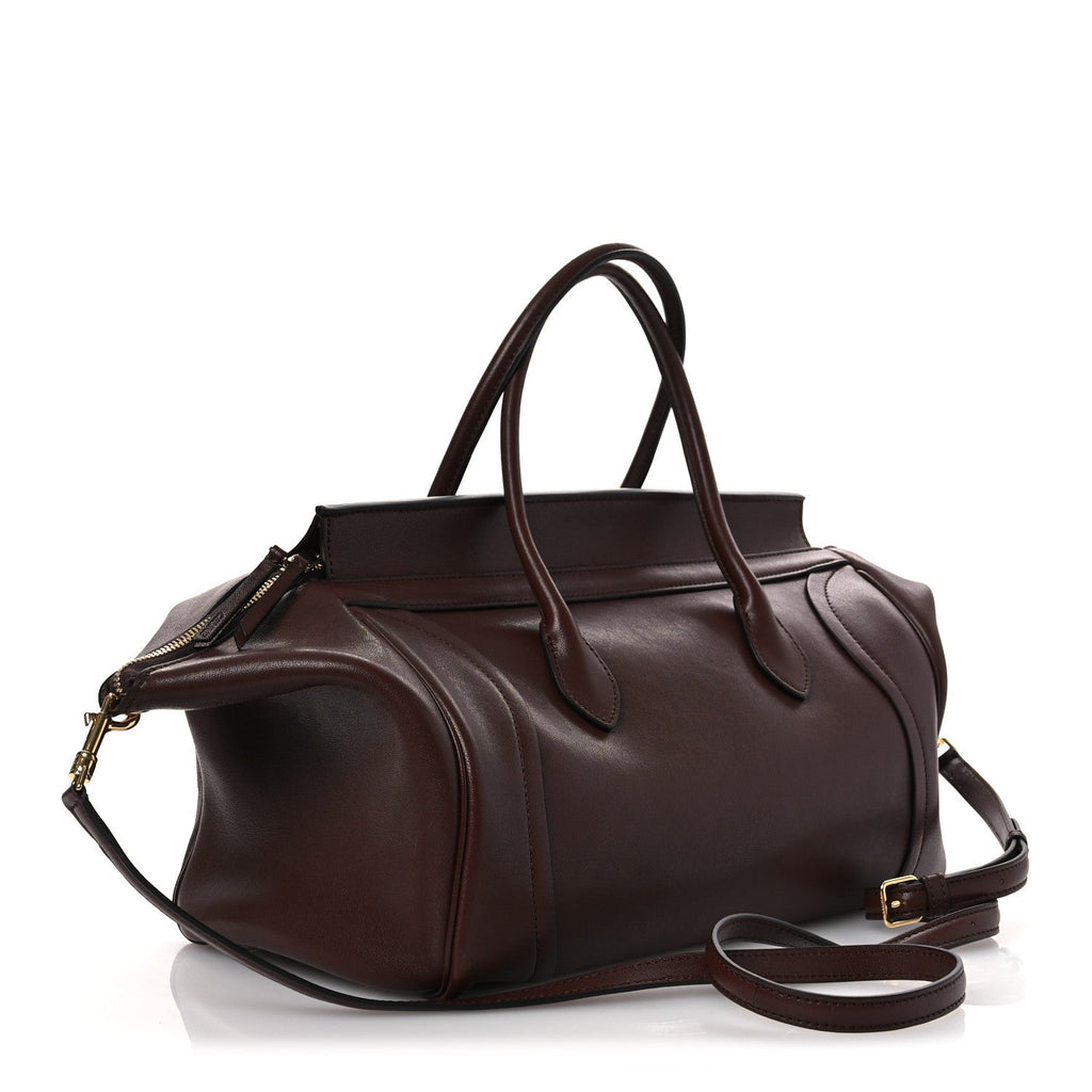 Supple Shiny Lambskin Medium New Luggage Brick