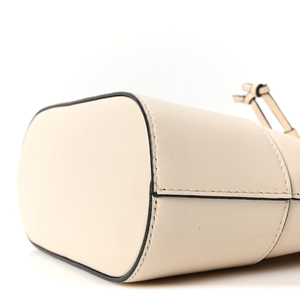 Nappa Mini VLogo Signature Chain Bucket Bag Light Ivory