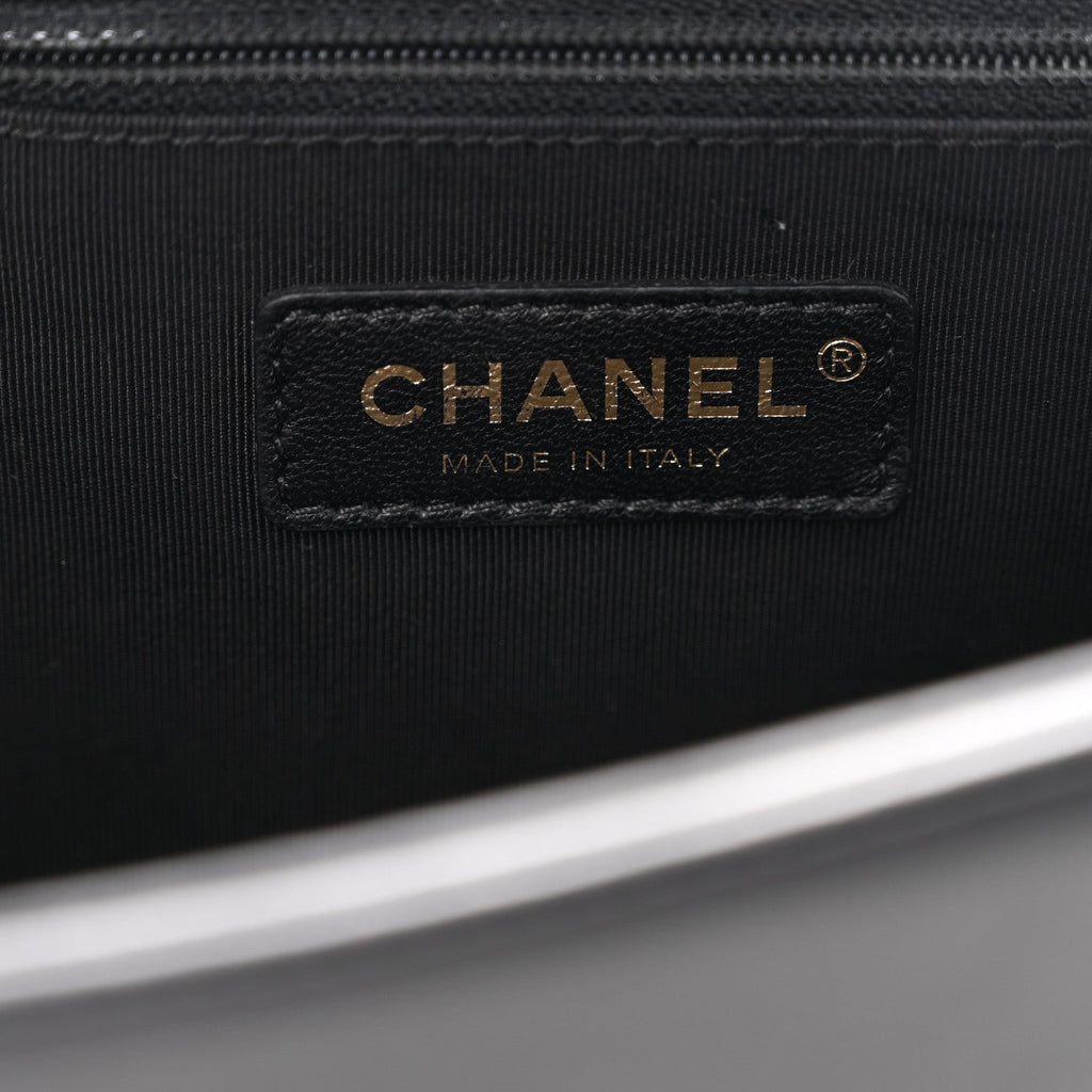 Lambskin Quilted Large Boy Flap Black