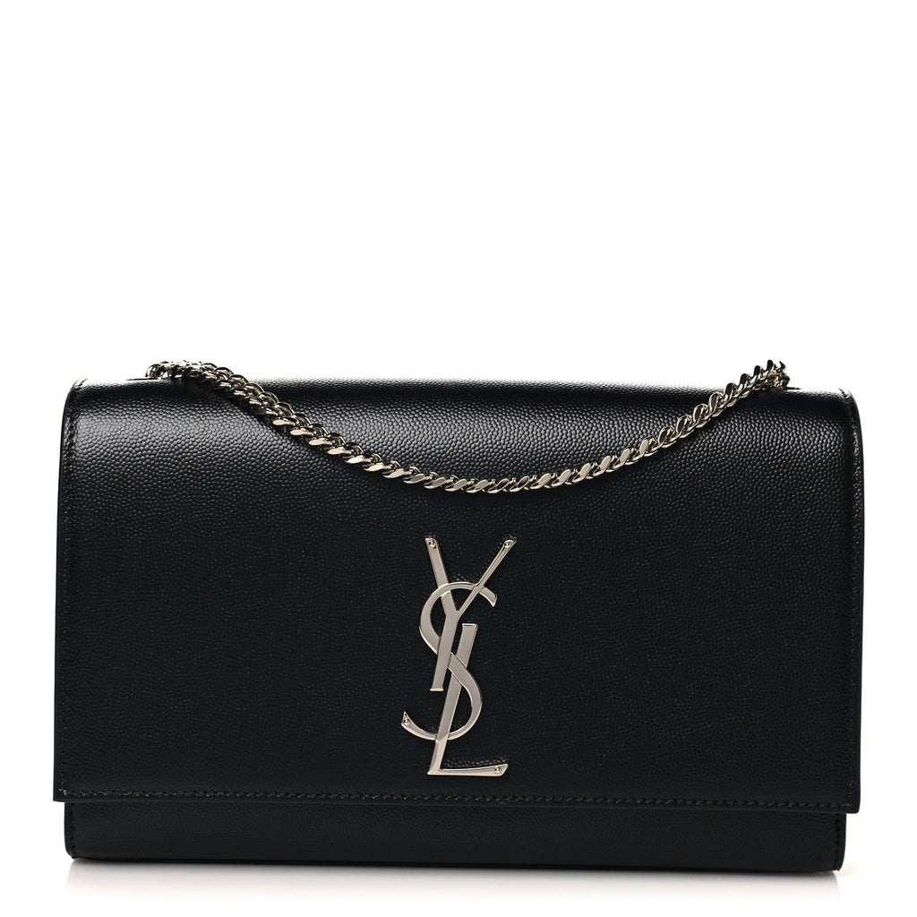 Grain De Poudre Medium Classic Monogram Kate Satchel Black
