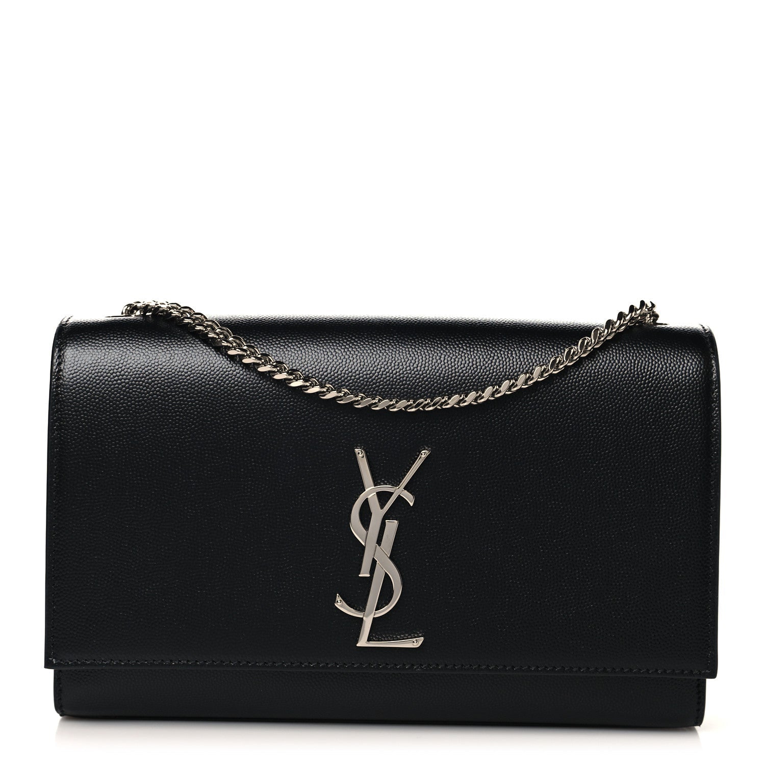 Grain De Poudre Medium Classic Monogram Kate Satchel Black