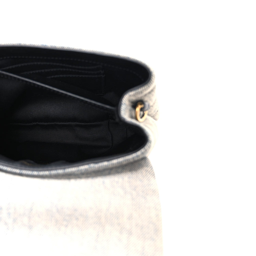 Denim Y Quilted Monogram Toy Loulou Crossbody Bag Grey