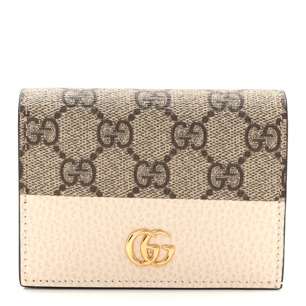 Dollar Calfskin GG Supreme Monogram GG Marmont  Case Mystic White Beige Ebony