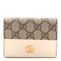 Dollar Calfskin GG Supreme Monogram GG Marmont  Case Mystic White Beige Ebony